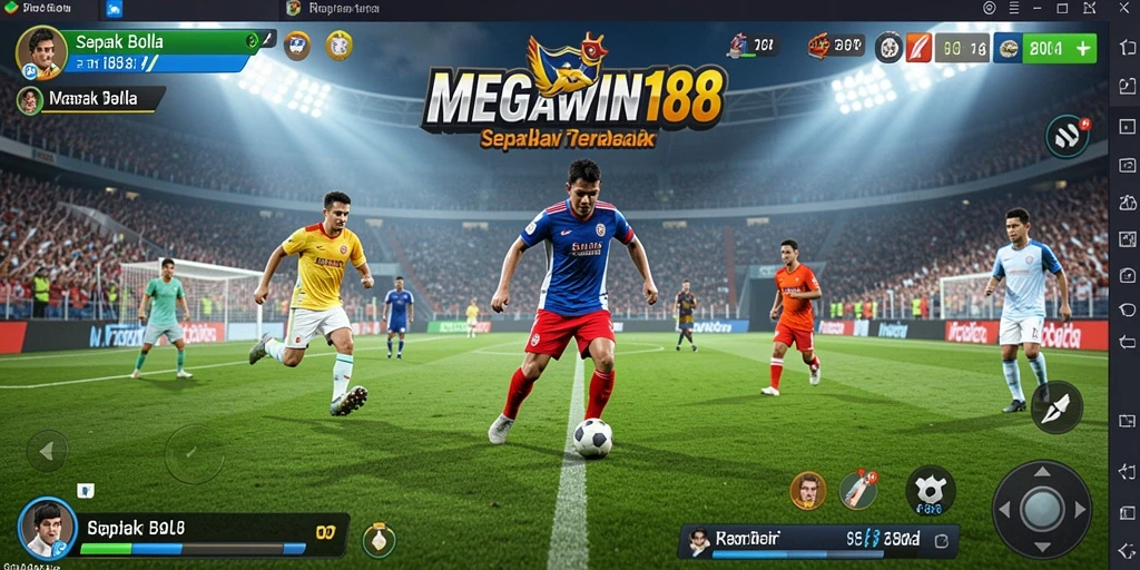 Gameplay seru MEGAWIN188 yang menampilkan aksi sepak bola mendebarkan.