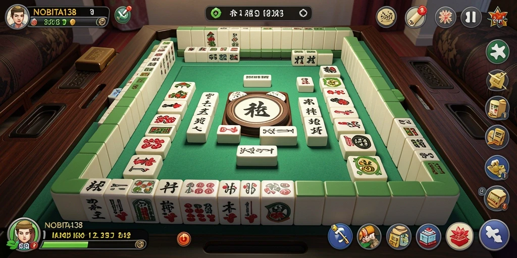 Tampilan gameplay Mahjong di NOBITA138 dengan level yang seru.