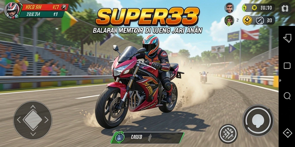 Gameplay seru dengan aksi balapan motor yang mendebarkan.